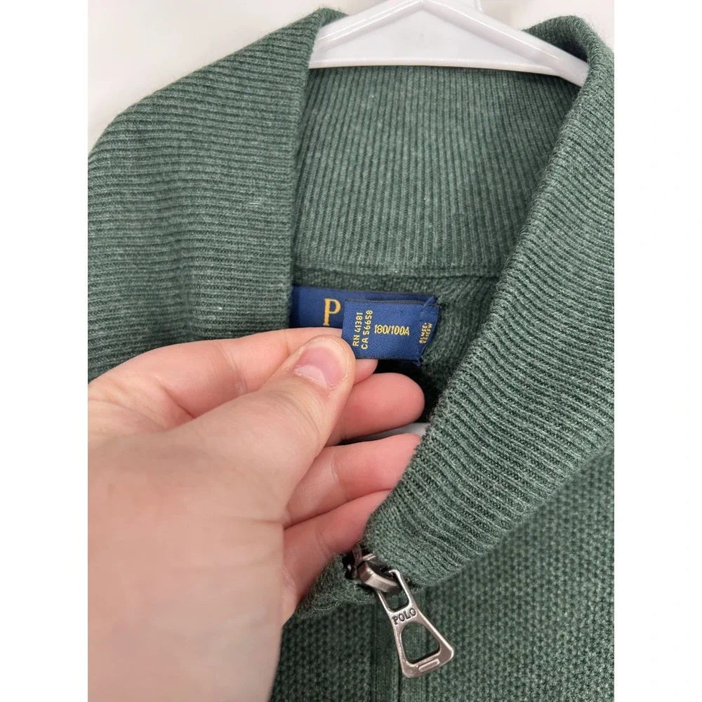 Polo Ralph Lauren‎ Sweater Mens Large 100% Pima Cotton 1/4 Quarter Zip Pullover